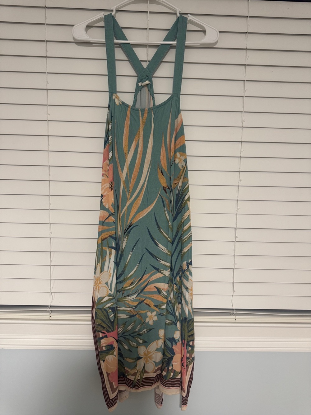 O'Neill Teal Floral Halter Maxi Dress